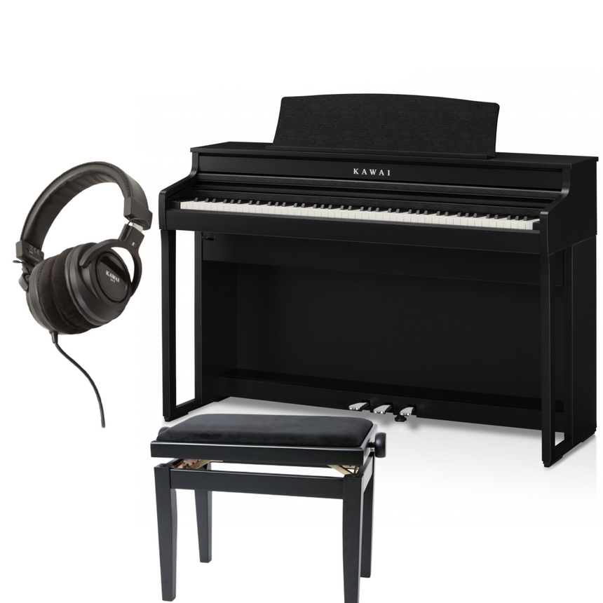 Kawai CA-401 Schwarz Matt Bundle mit Bank und Kopfhörer