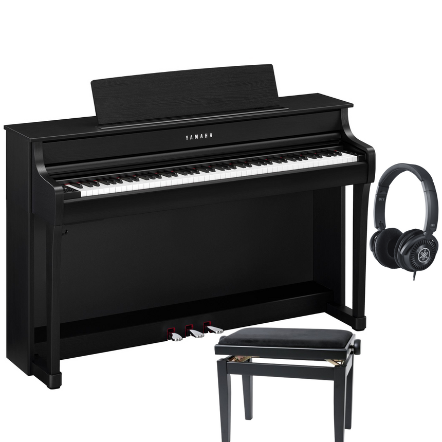 Yamaha CLP 845 Black Matt Bundle with bench and headphones