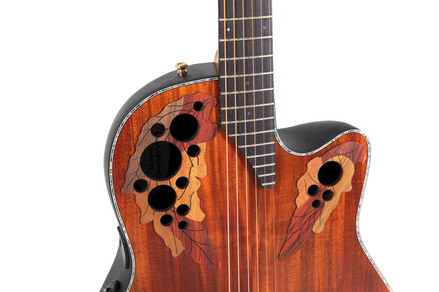 Ovation E-Akustikgitarre Celebrity Elite Plus Mid Cutaway CE44P-FKOA-G