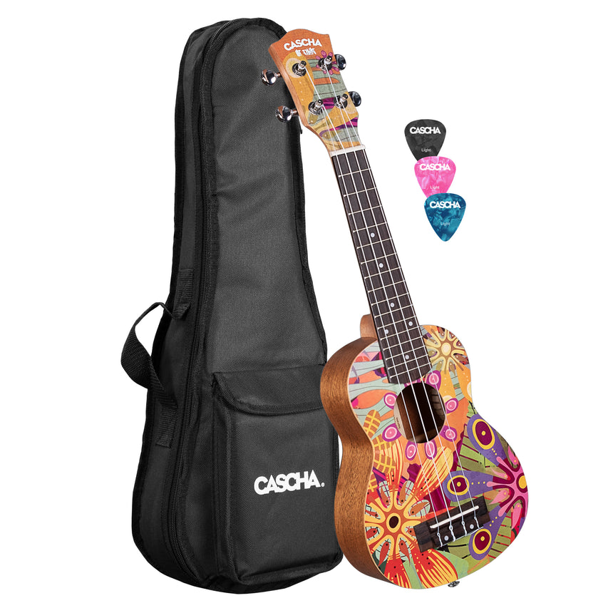 Cascha Art Series Flowers Sopran Ukulele Set (HH 2603)