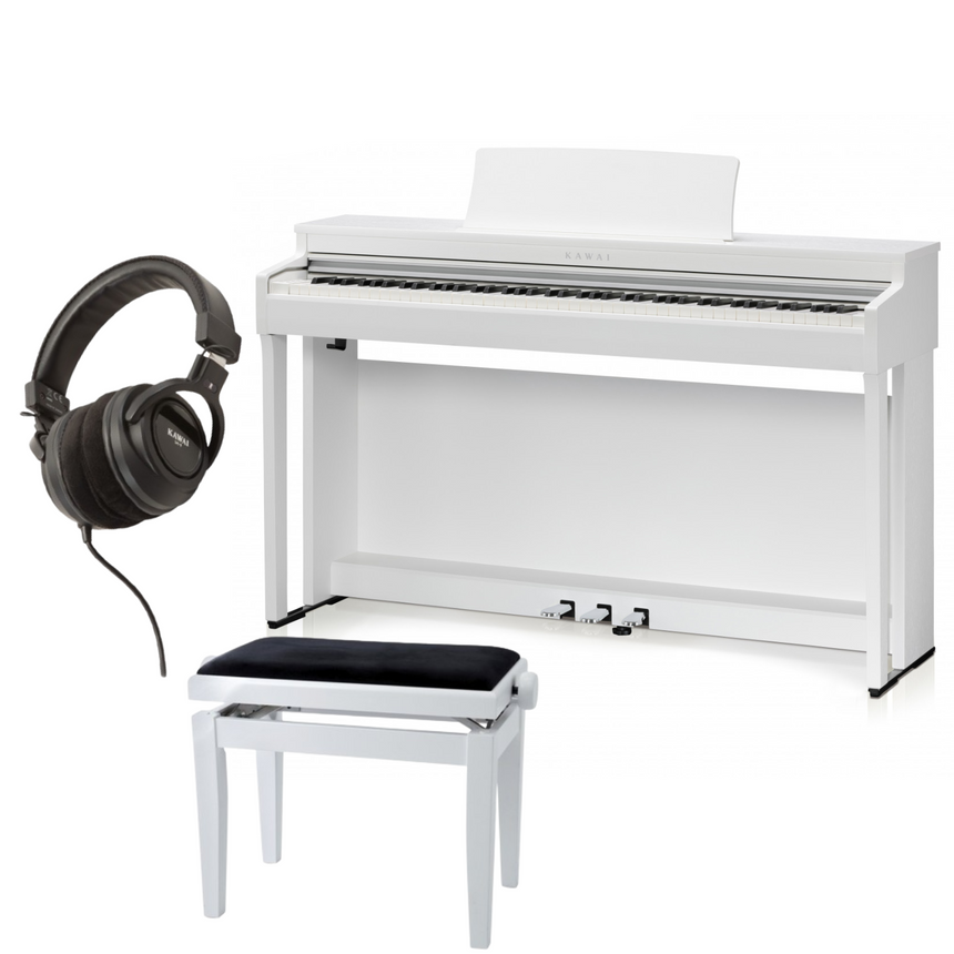 Kawai CN 201 White Matt Bundle avec banc et écouteurs