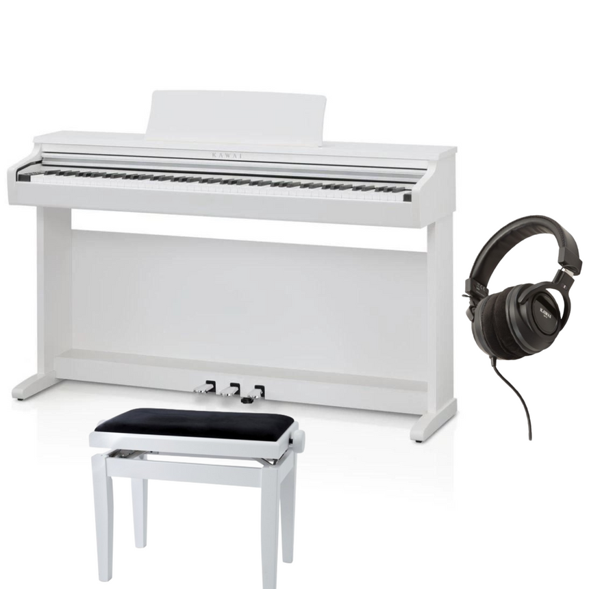 Kawai KDP-120 White Matt Bundle avec banc et écouteurs