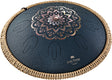 MEINL Sonic Energy Octave Steel Tongue Drum, Marineblau, graviertes Blumendesign, D Amara, 9 Töne, 16" / 40 cm - Musik-Ebert Gmbh