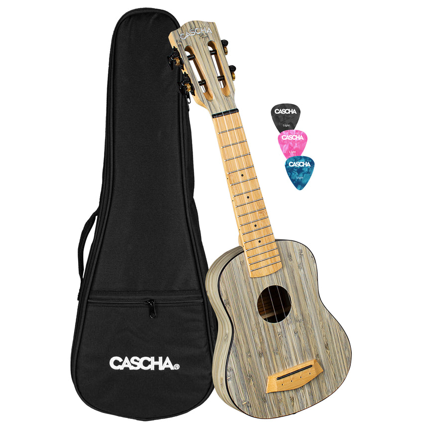 Cascha Sopran Ukulele Bamboo Graphit - Musik-Ebert Gmbh