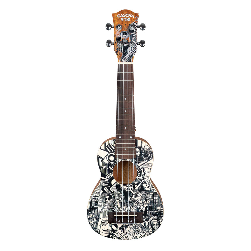 Cascha Art Series Sketch Sopran Ukulele Set (HH 2601) - Musik-Ebert Gmbh