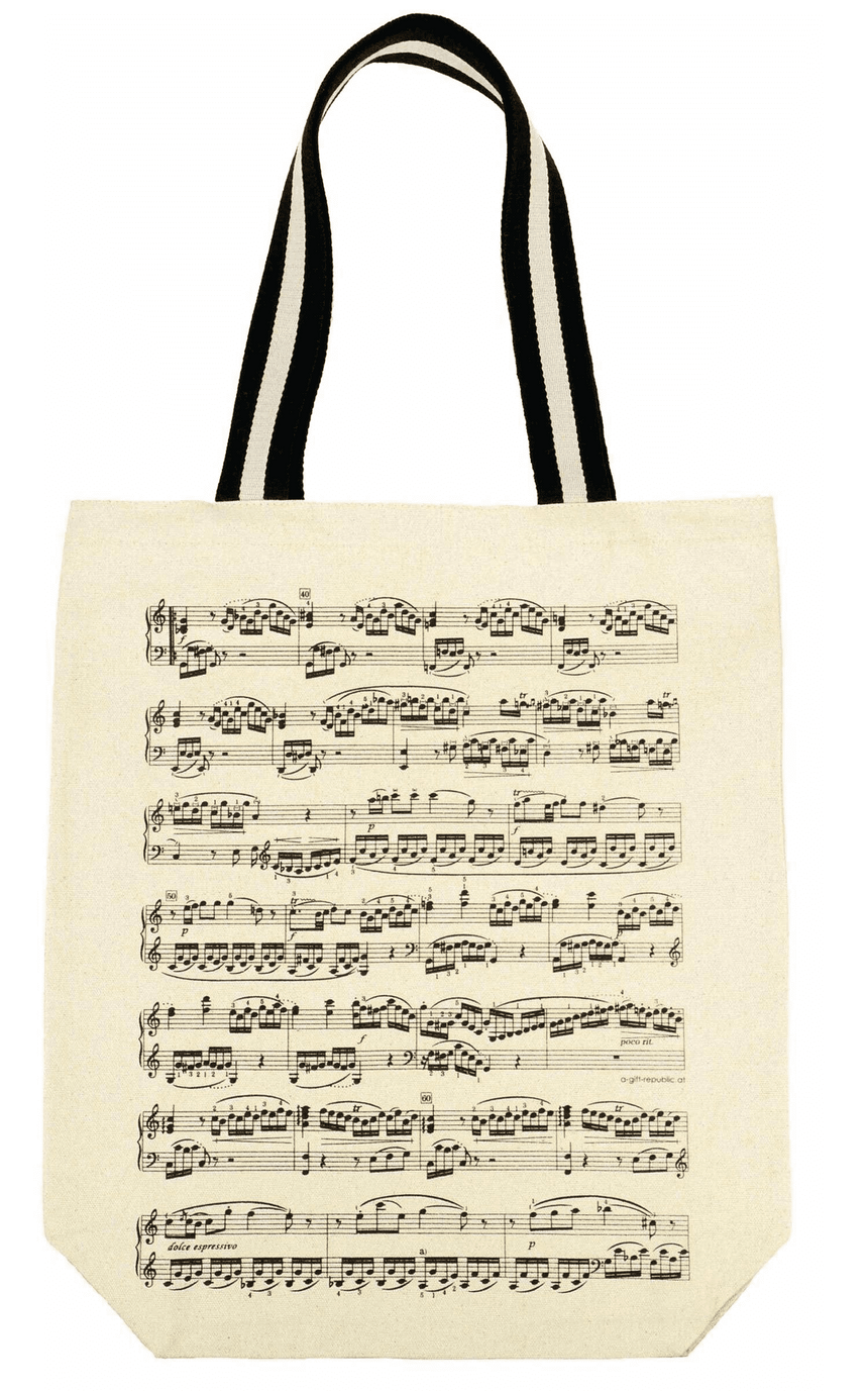 Shopper Notenlinie tragtasche weiß - Musik-Ebert Gmbh